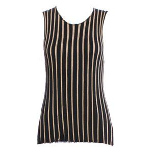 Helmut Lang Striped Ribbed Stretch Sleeveless Top